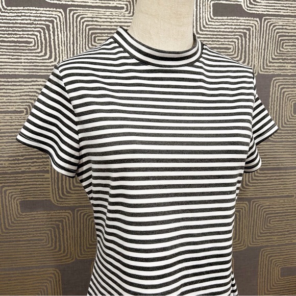 FREE PEOPLE BEACH Gray/White Striped Shift Dress - Picture 6 of 8